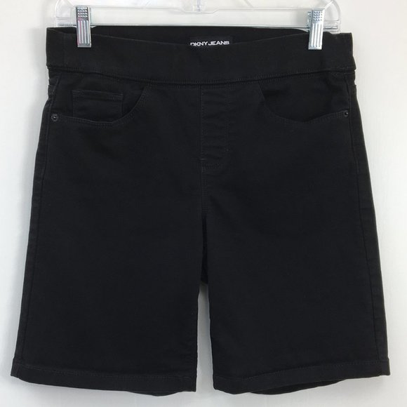 DNKY Jeans Women's Pull On Black Bermuda Shorts Size S EXCELLENT Condition - Picture 1 of 7